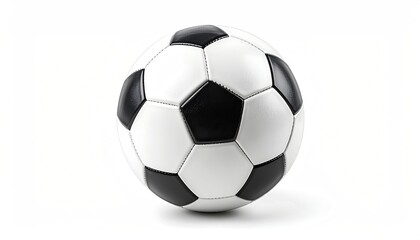 A classic soccer ball with black and white pentagons and hexagons isolated