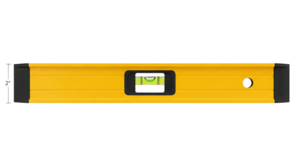 Yellow spirit level tool isolated PNG with Transparent Background