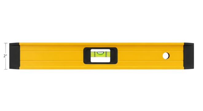 Yellow spirit level tool isolated PNG with Transparent Background - Powered by Adobe