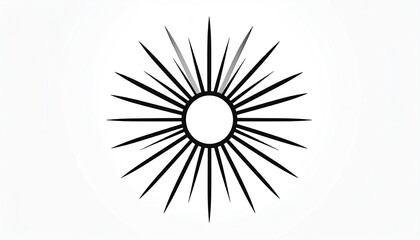Black spiky sunburst design with a white core, set against a pale radial gradient