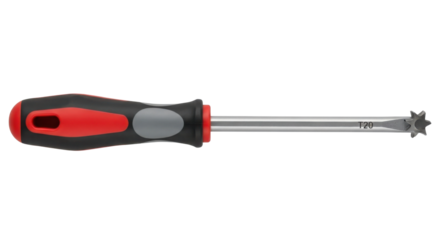 Screwdriver with star-shaped tip used for repairing isolated PNG with Transparent Background