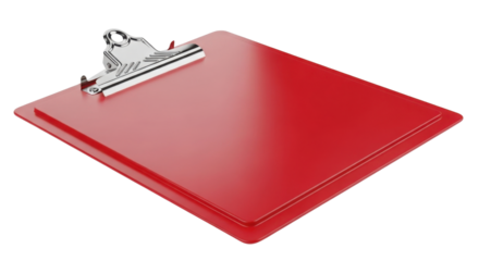 Red clipboard for paperwork and documents isolated PNG with Transparent Background