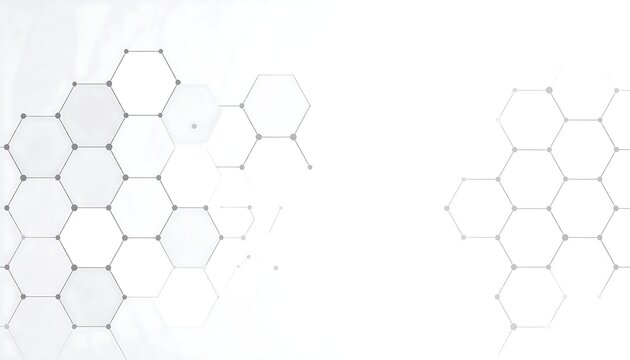 Abstract hexagonal pattern on a white background - Powered by Adobe