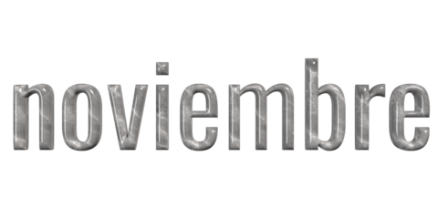 3D Gray Marble "November" Text - Elegant 3D "Noviembre" Lettering with a Marble Finish