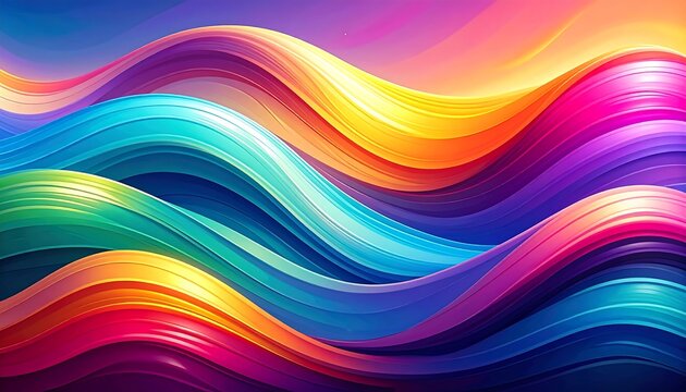 Abstract flowing, multicolored waves in a vibrant and dynamic display - Powered by Adobe