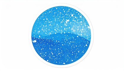 Circular abstract art. Blue gradients and white specks on a white background
