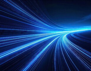 Abstract Blue Light Streams Against Black Backdrop Dynamic Digital Background