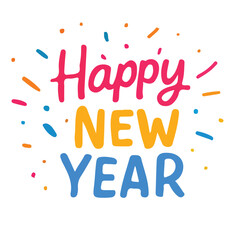 Semi Bold Textured New Year Greetings Happy New Year