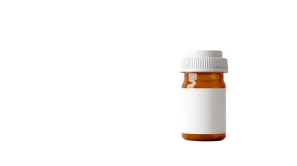 Amber bottle with white label upright with_label on dark background