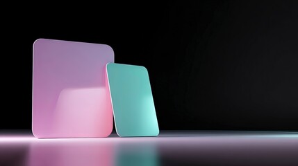 Abstract Pastel Rectangles on Dark Gradient Background
