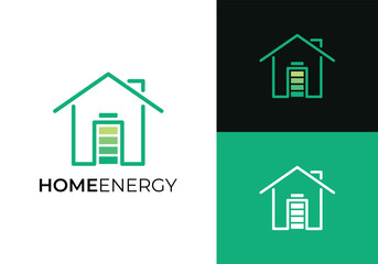 This is an home energy logo by combining a simple house and a battery. This logo is suitable for energy house, green house, solar energy, and the like.