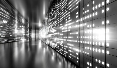 Futuristic data stream tunnel