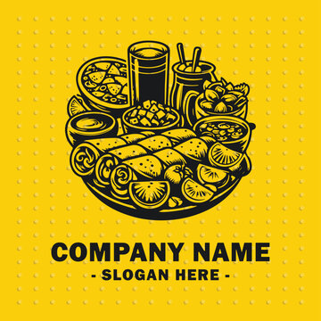 vector " logo Pupusas " vector Design logo with background