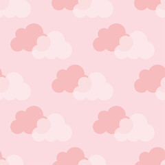 seamless pattern with pink clouds