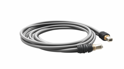 Coiled electrical cable with metal connectors