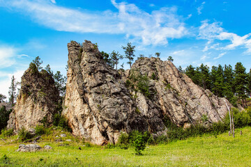 Granite Outcroppings on the Needles Highway in Custer State Park in South Dakota.
