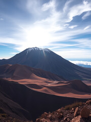 Fantastic landscape and view of the Teide stratovolcano in Spain, Canary Islands.
