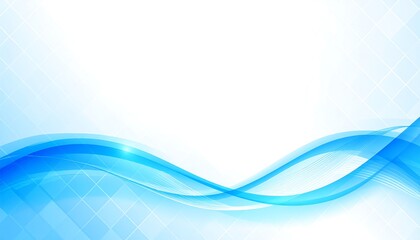 Abstract blue wavy lines on a white and light blue textured background