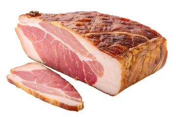 Frozen meat chunk isolated on white or transparent background