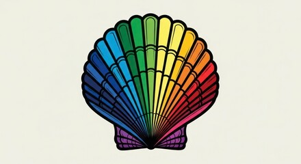 Colorful seashell illustration depicting artistic creativity and vibrant spectrum