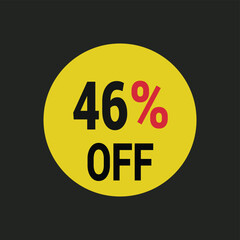 46% off coupon discount icon vector design background.