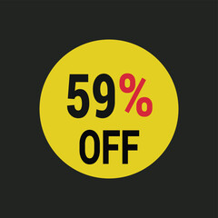59% off coupon discount icon vector design background.