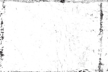 Abstract Distressed Grunge Texture with Rough Frame Edges, Monochromatic Black and White Grain Overlay Background