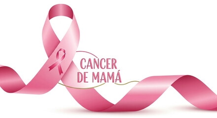 cacer de mama celebration ribbon pink white background