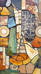 Abstract close-up view of a mosaic wall
