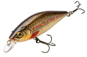 Fake bait for fishing isolated on white or transparent background