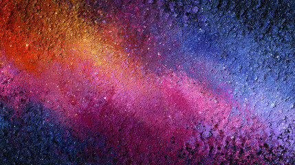 Abstract grainy gradient background with blue, magenta, pink, and orange glowing waves on a dark backdrop. Smooth color flow with noise texture, perfect for banner or modern design copy space.
