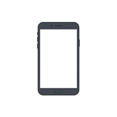 Modern flat design smartphone vector illustration with blank white screen for custom content display and app mockups