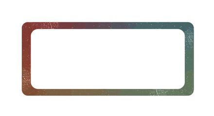 Colorful Rectangular Frame with Rounded Corners on White Background.