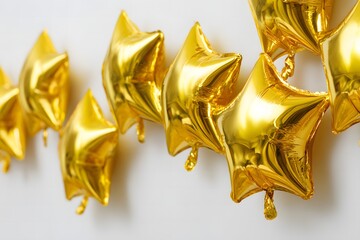 Shiny Gold Star Balloons Decorations Perfect for Celebrations and Events