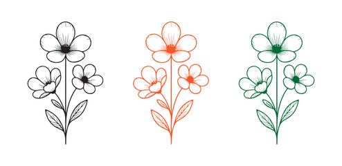 Modern decorative flower vector pack