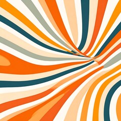 Abstract colorful curved lines form an optical illusion with warm tones