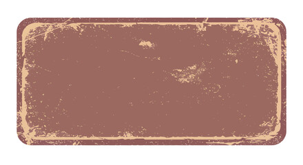 Distressed Brown Sign with Rounded Corners and Faded Border.
