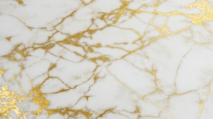 Fototapeta premium Luxurious white marble surface with delicate gold veins, embodying elegance and modern sophistication.