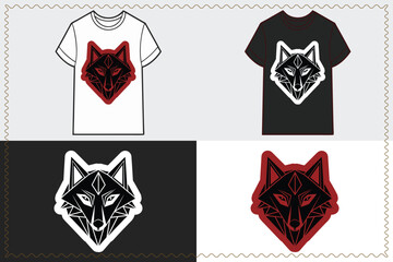 Geometric wolf head graphic T shirt design t shirts backgrounds animal