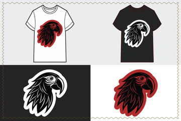 T shirt design parrot head graphic t-shirts bird