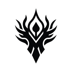 Tribal Fire Emblem Icon Vector Illustration