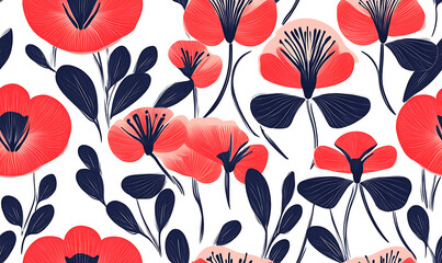 Fototapeta premium Floral or leaf pattern background suitable for wallpaper, fabric, or decorative design. Soft colors and natural style, ideal for digital and print use.