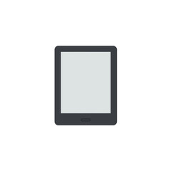 Sleek digital e-reader tablet icon featuring a blank screen for modern electronic device applications.
