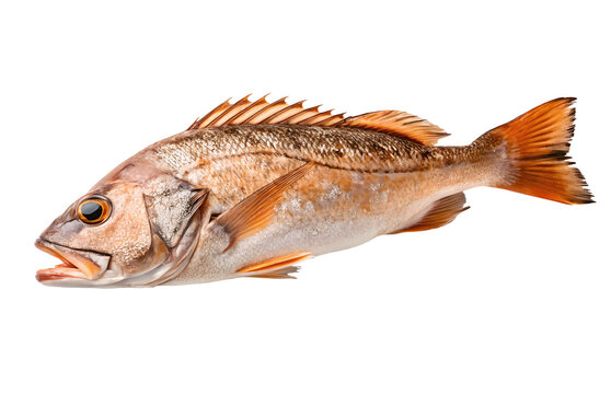 Sea bream fish isolated on white or transparent background