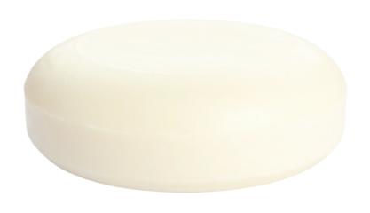 a whole white soap bar isolated on white background
