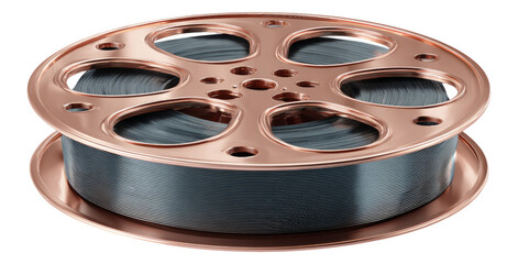 Isolated Film Reel with Transparent Background for Stock Use