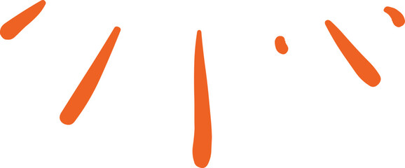 Orange Splatter Shapes on White Background abstract design element