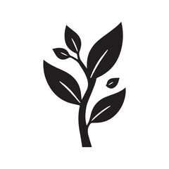 Modern Artistic Coffee Plant Symbol with Minimal White Space