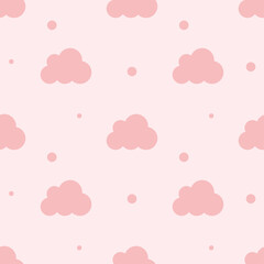 pink clouds seamless pattern