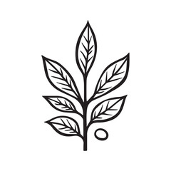 Coffee Plant Crest Logo with Elegant Text Banner Below